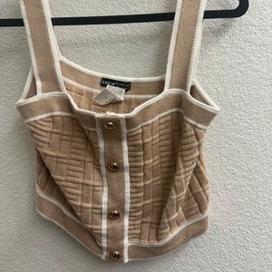 Cute crop top gold buttons size L